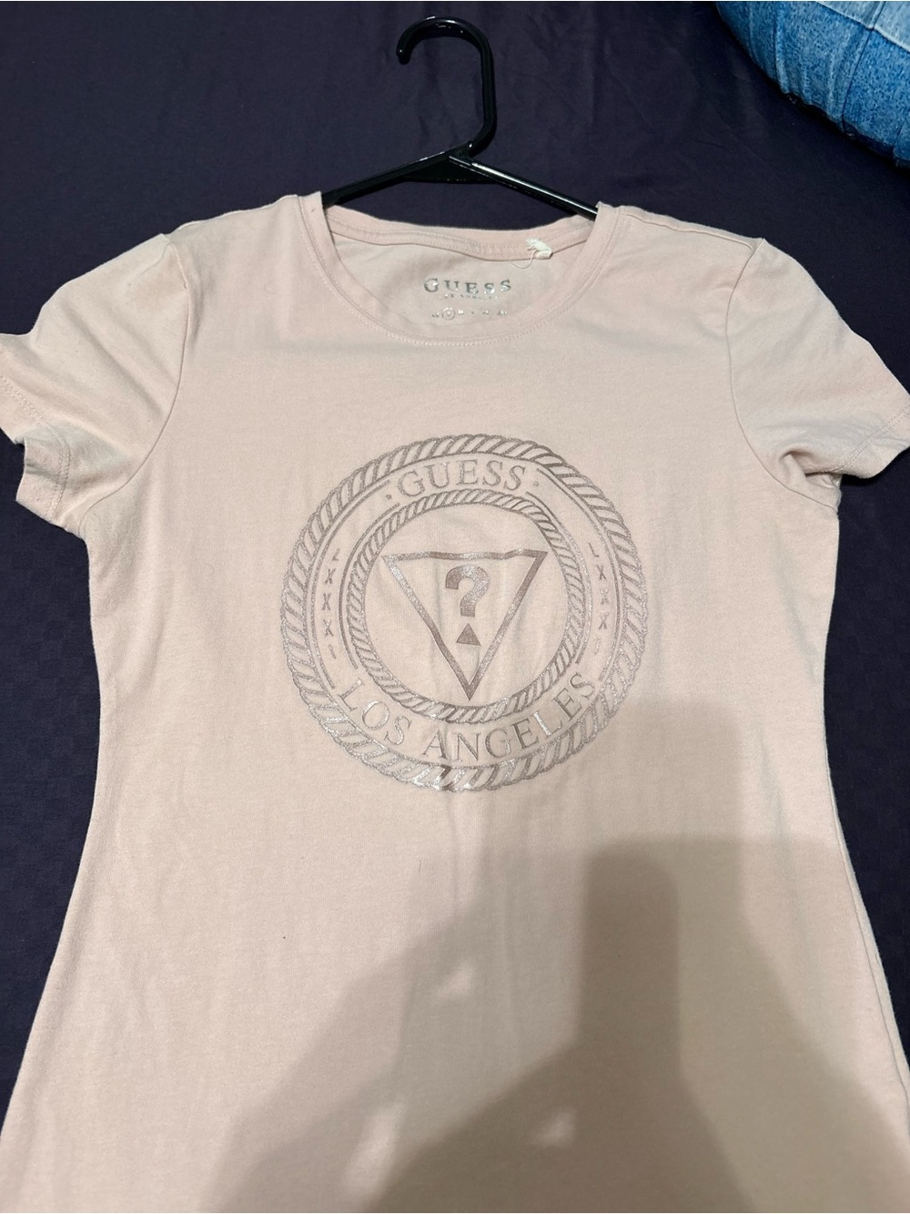 GUESS Women's Short Sleeve Logo Tee - Light Pink